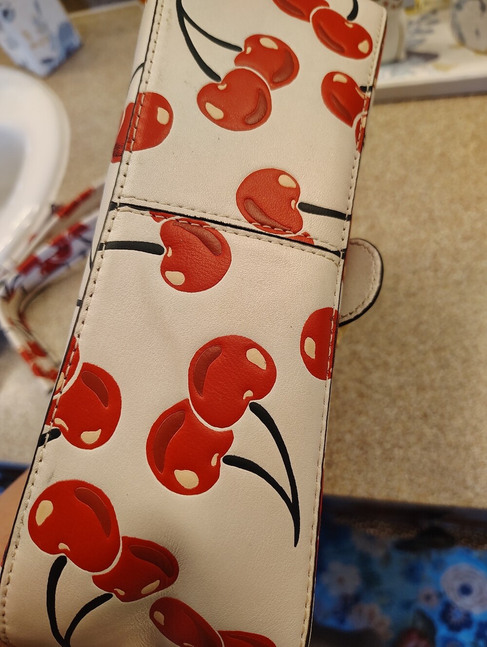 Coach tabby White Cherry-Print Crossbody Bag with Gold Hardware - Picture 6 of 10